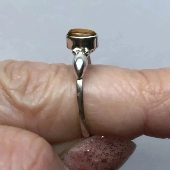 Tiger Eye Solid 925 Sterling Silver Ring NWT 2 - Picture 2 of 5